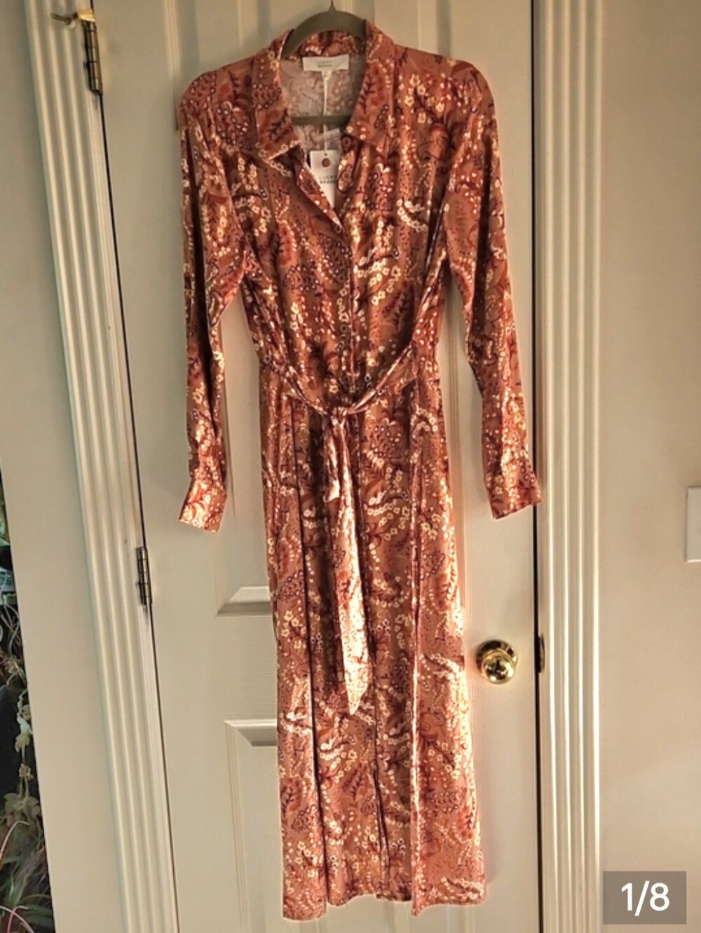 Lucky Brand Full Button Shirt Dress in Rust, NWT, Sz M